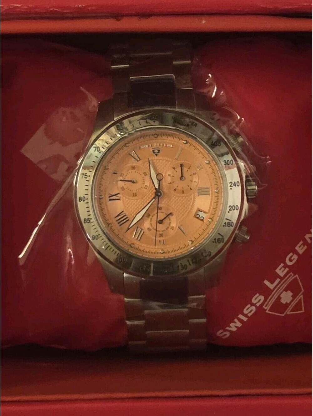 Swiss Legend 50033-99 Eograph Chronograph Stainless Steel Watch Rose Gold Dial